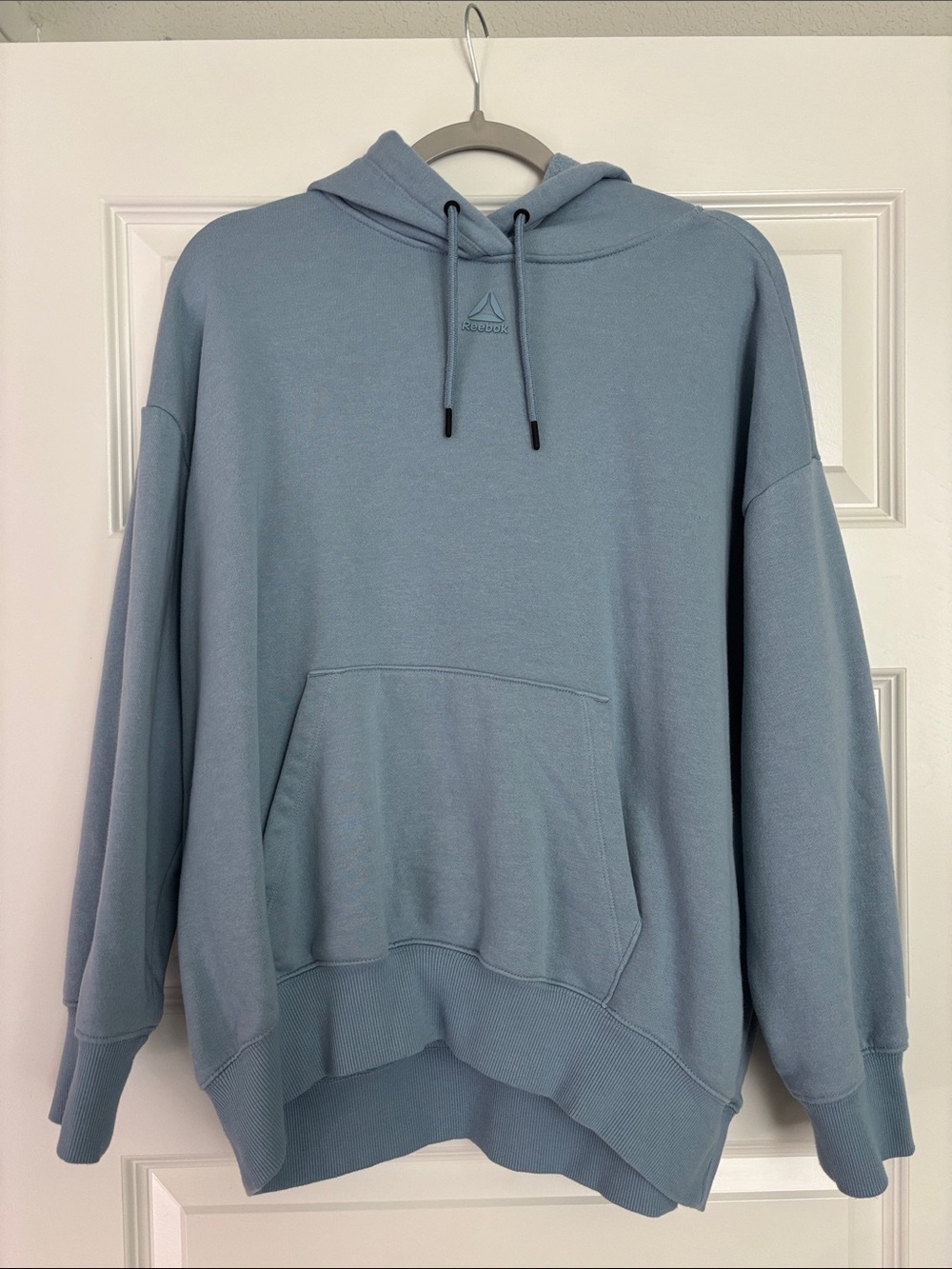 Reebok Men's Light Blue Crewneck Hoodie Pullover